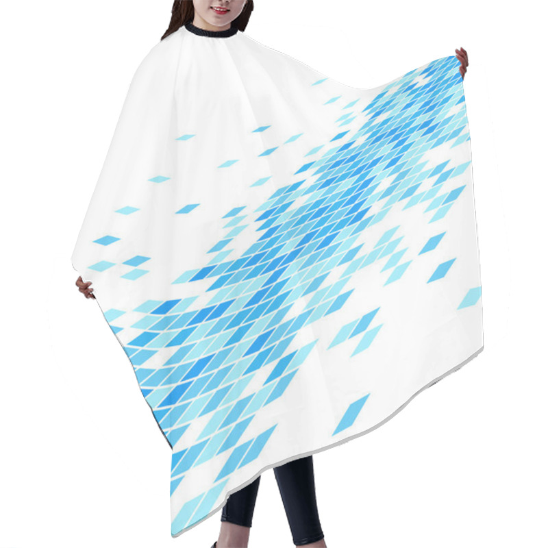 Personality  Abstract Blue Mosaic Background - Illustration. Hair Cutting Cape