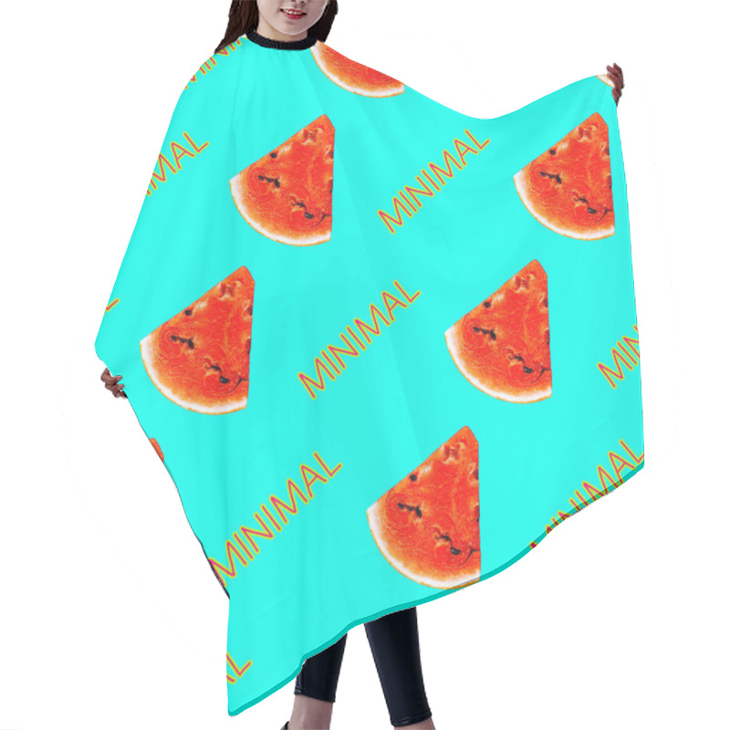 Personality  Tropical Summer Print For T-shirt, Apparel, Textile Or Wrapping. Watermelon Photo Pattern. Seamless And Repeatable. Fashion Minimal Fresh Vibes Hair Cutting Cape