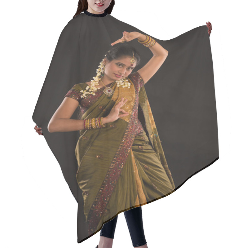 Personality  Indian Female Dancer During Diwali Festival Of Lights Hair Cutting Cape