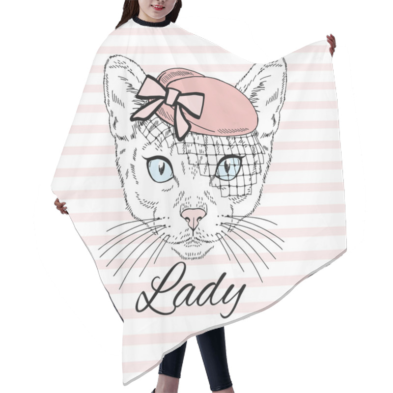 Personality  Cat Lady Portrait Hair Cutting Cape