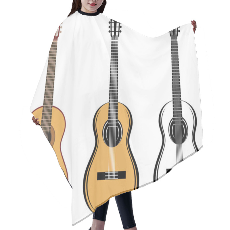 Personality  Set Of Guitars Hair Cutting Cape