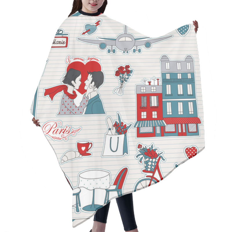 Personality  Paris Travel Icons Hair Cutting Cape