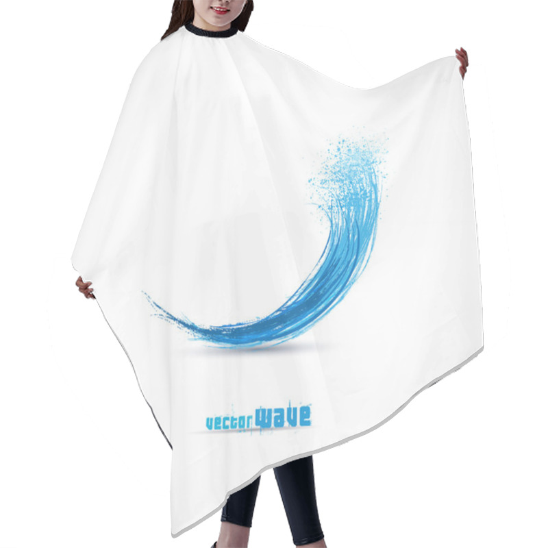 Personality  Blue Wave Sign Hair Cutting Cape