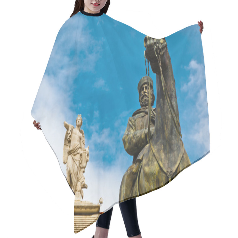 Personality  Giuseppe Garibaldi Statue And Muse With Harp In Genoa, Italy Hair Cutting Cape