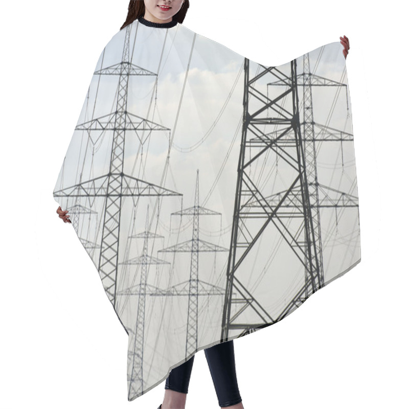 Personality  Panorama Of Electric Pylons Hair Cutting Cape