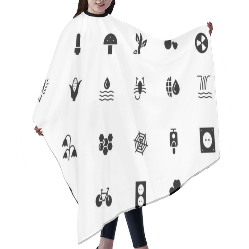 Personality  Nature And Ecology Vector Icons 4 Hair Cutting Cape