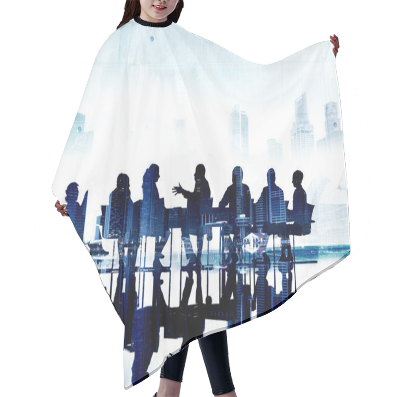 Personality  Business Meeting In Office Hair Cutting Cape