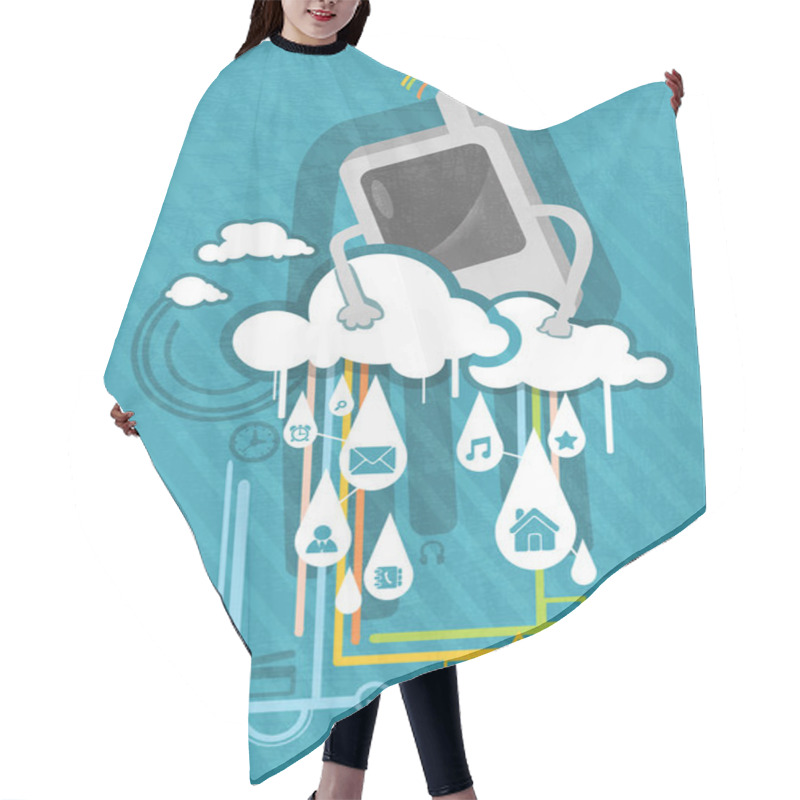 Personality  Phone With A Cloud. Vector Illustration Hair Cutting Cape