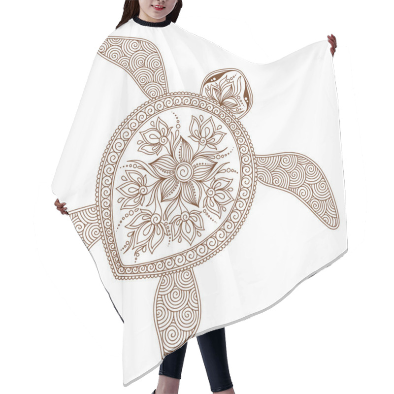 Personality  Decorative Graphic Turtle, Tattoo Style, Tribal Totem Animal, Ve Hair Cutting Cape