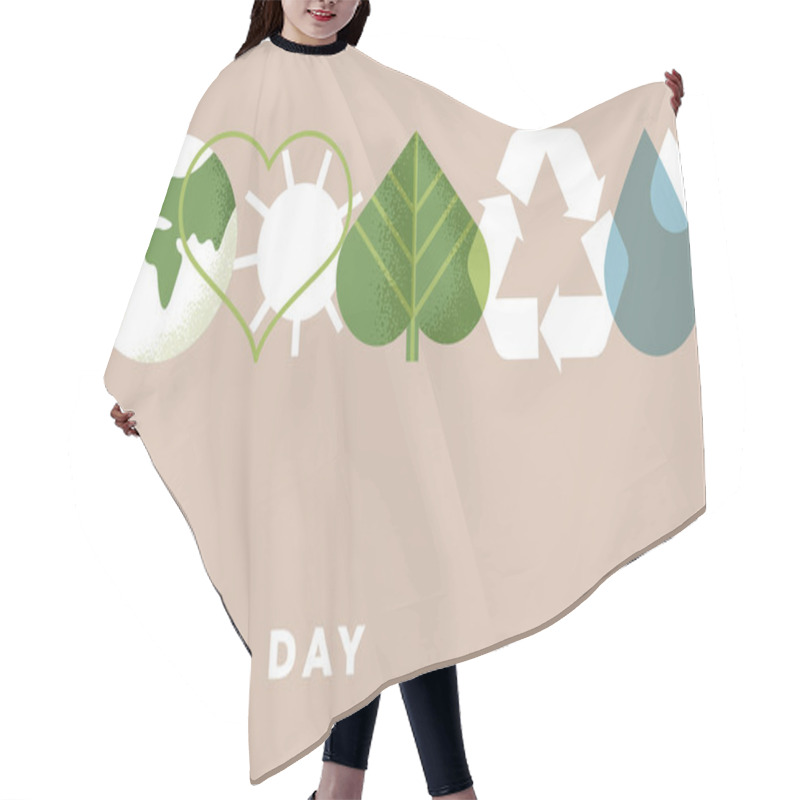 Personality  Earth Day Illustration. Ecology, Environmental Problems And Environmental Protection. Vector Illustration Concept For Graphic And Web Design, Business Presentation, Marketing And Print Material. Hair Cutting Cape