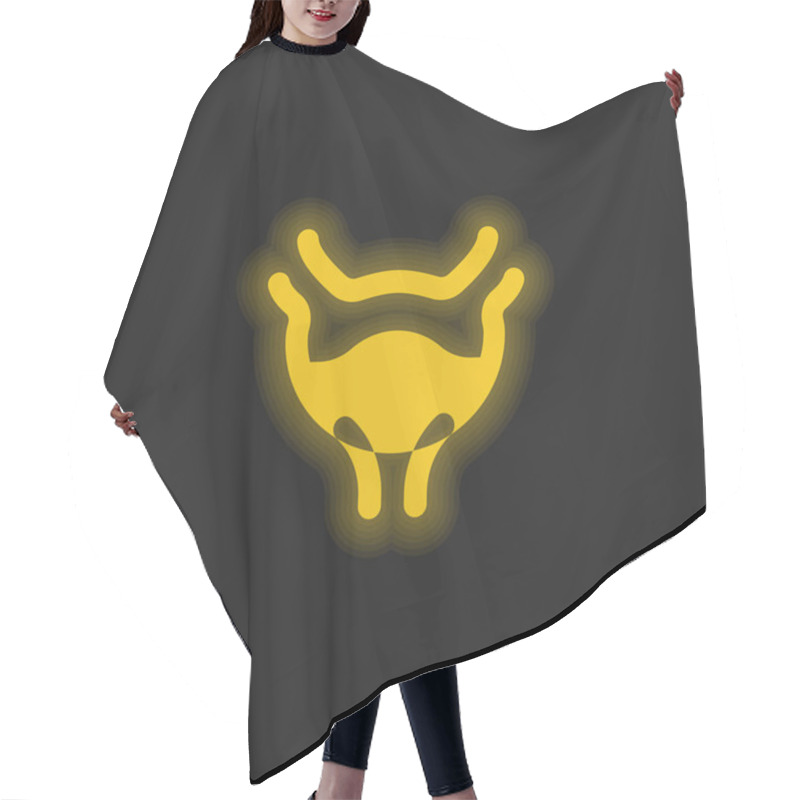 Personality  Bladder Yellow Glowing Neon Icon Hair Cutting Cape