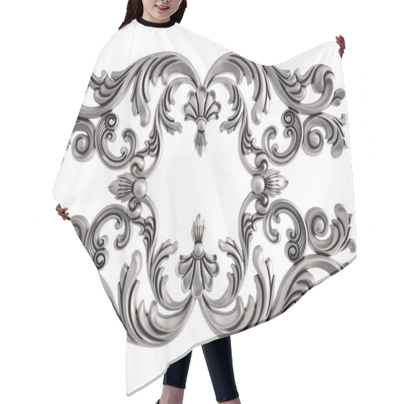 Personality  Chrome Ornament On A White Background. Isolated Hair Cutting Cape