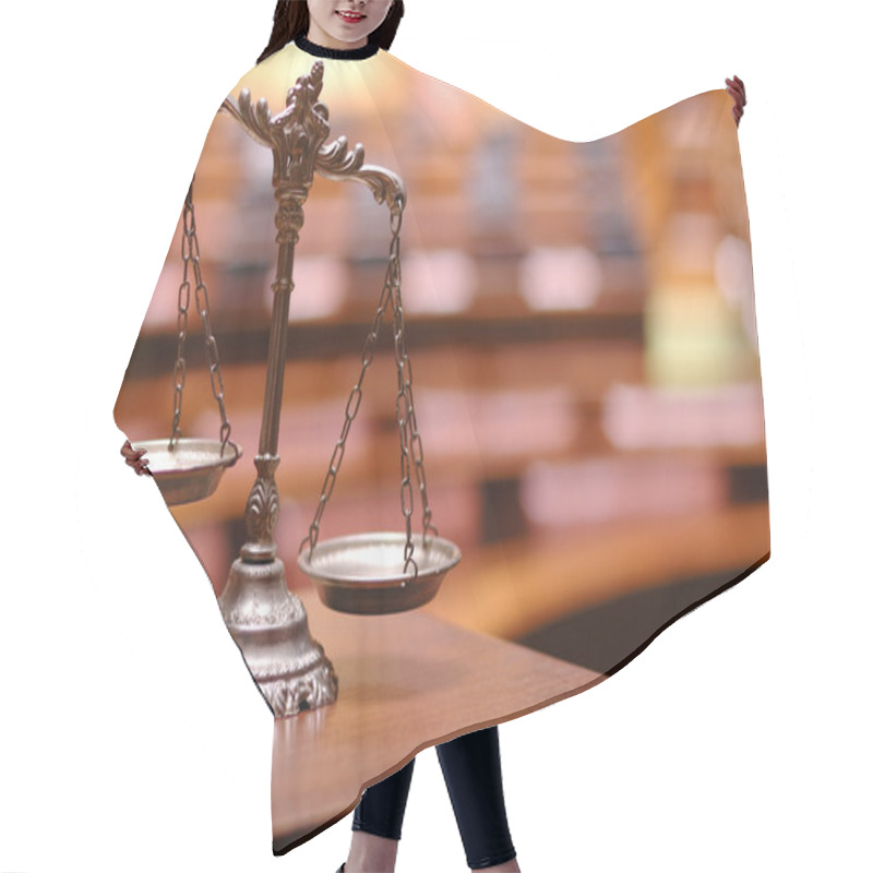 Personality  Decorative Scales Of Justice In The Courtroom Hair Cutting Cape