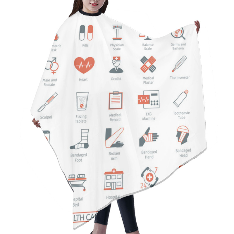 Personality  Medical Icons Set 03 Hair Cutting Cape