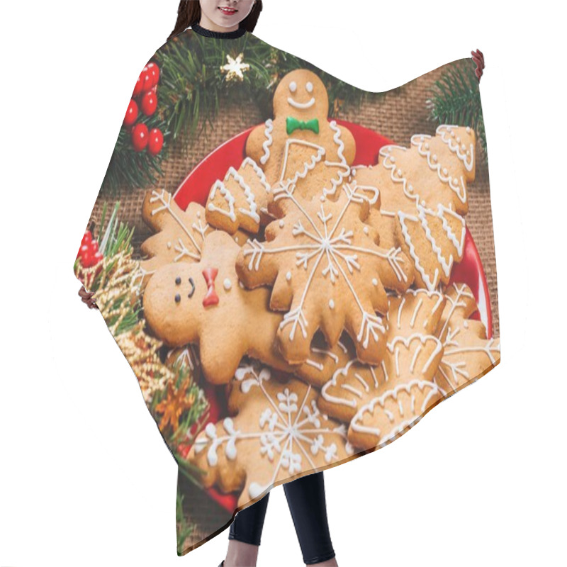 Personality  Christmas Gingerbread Cookies Hair Cutting Cape