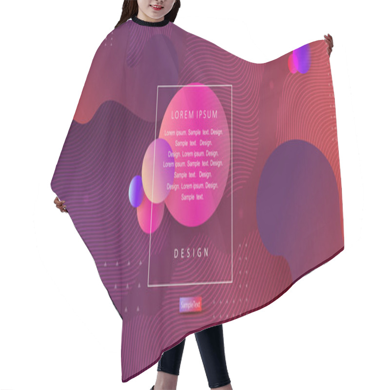 Personality  Design Of A Dark Purple Shade With A Set Of Randomly Drawn Abstract Geometric Shapes And Circles Hair Cutting Cape