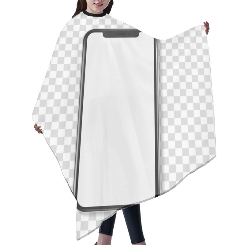 Personality  Realistic Models Smartphone With Transparent Screens, Smartphone Mockup Collection, Device Front View Hair Cutting Cape