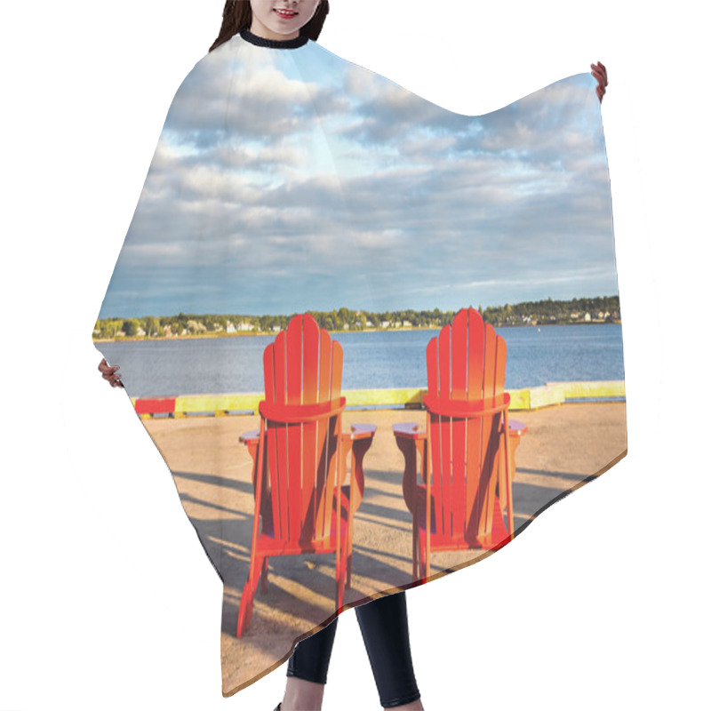 Personality  Red Adirondack Chairs Hair Cutting Cape