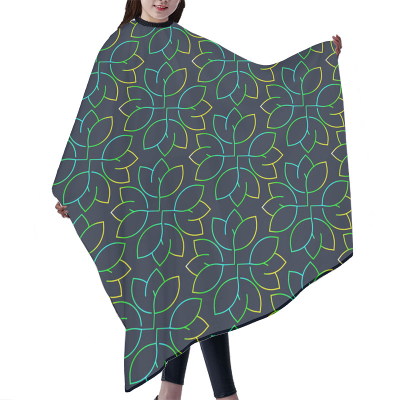 Personality  Geometric Leaf Pattern On Dark Background. Hair Cutting Cape