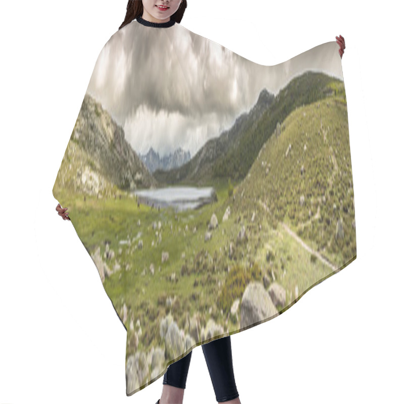 Personality  Panoramic View Across Lac De Nino In Corsica  Hair Cutting Cape