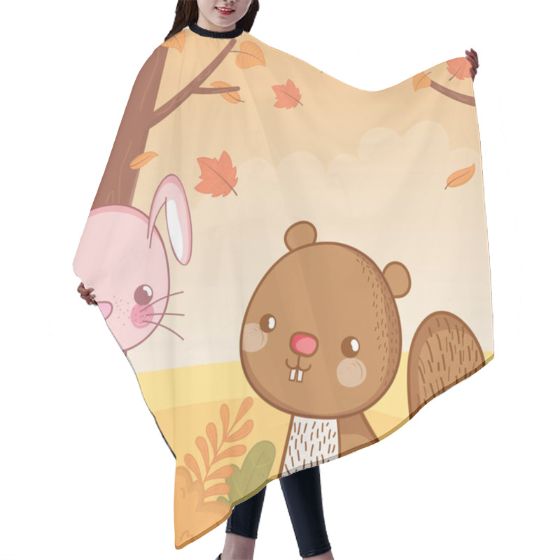 Personality  Cute Animal Foliage Hello Autumn Hair Cutting Cape