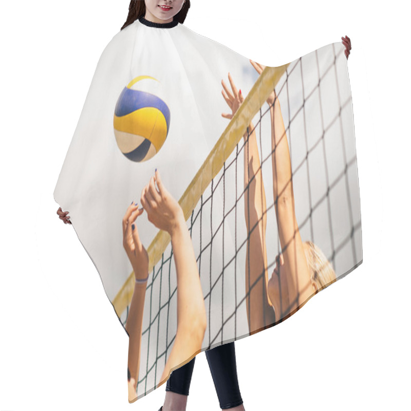 Personality  Girls Playing Beach Volleyball  Hair Cutting Cape