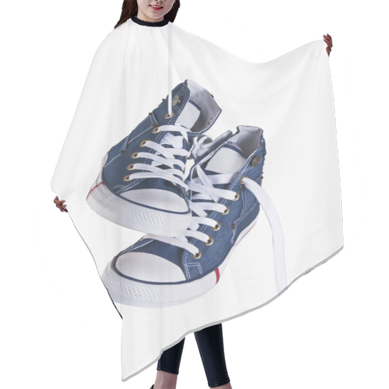 Personality  Pair Of Canvas Shoes Hair Cutting Cape