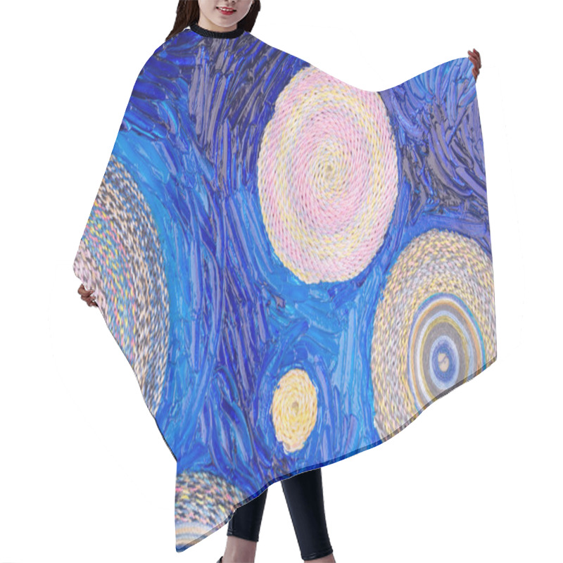 Personality  Painting Of Circles. Hair Cutting Cape