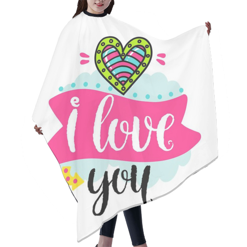 Personality  Vector Hand Drawn Lettering Poster Hair Cutting Cape