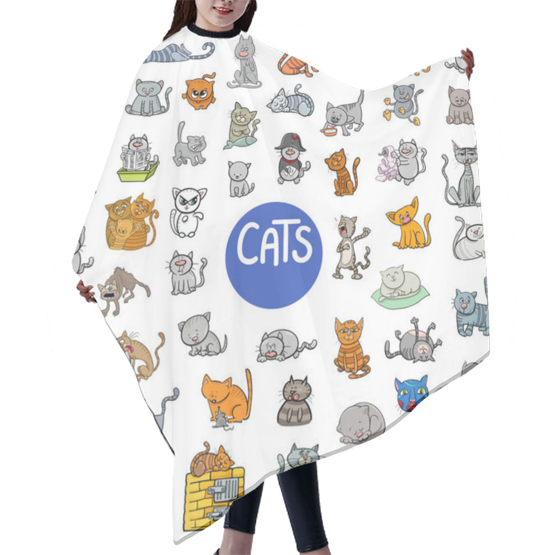 Personality  Cartoon Cat Characters Large Set Hair Cutting Cape