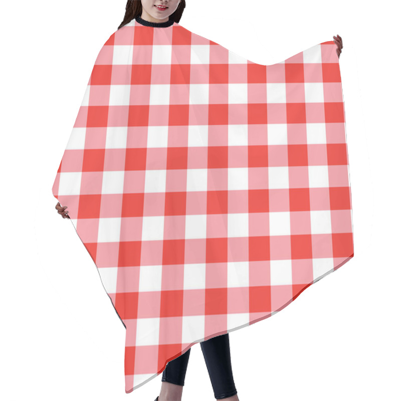 Personality  Red Checkerboard Tablecloth - Vector Illustration Hair Cutting Cape