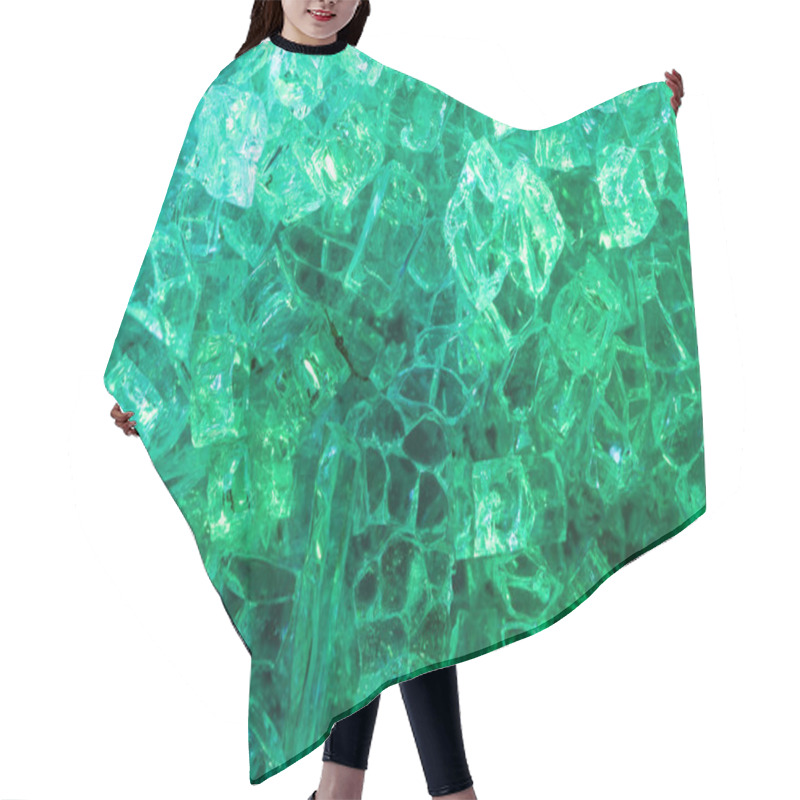 Personality  Top View Of Abstract Green Ice Textured Background Hair Cutting Cape