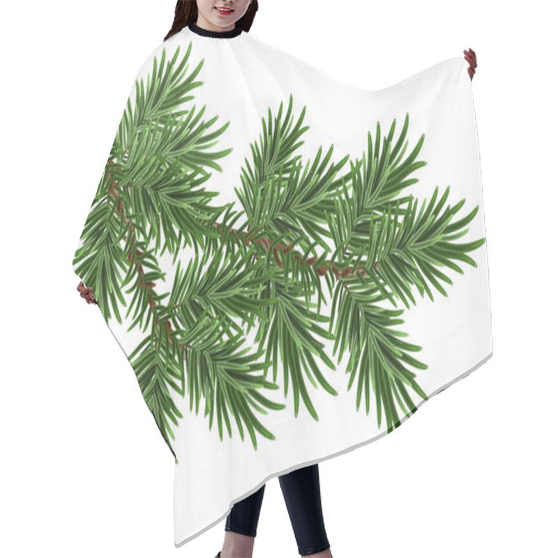 Personality  Fur-tree Branch. Green Fluffy Pine Branch Hair Cutting Cape