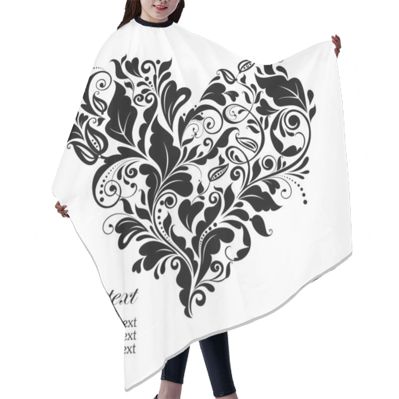 Personality  Floral Black Heart Hair Cutting Cape