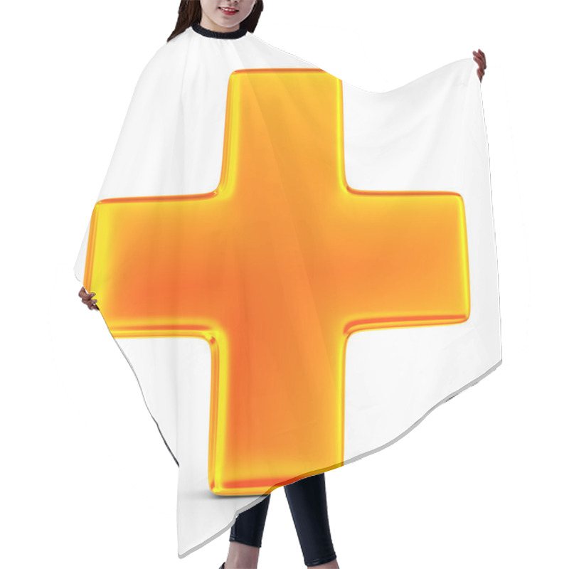 Personality  Sign Plus On White Background Hair Cutting Cape