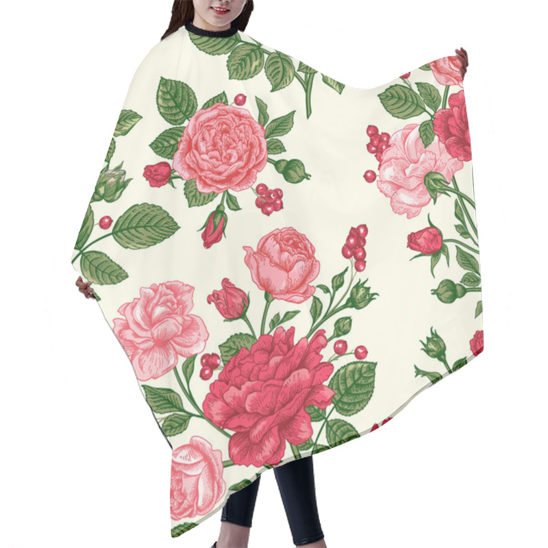 Personality  Seamless Pattern With Roses Hair Cutting Cape