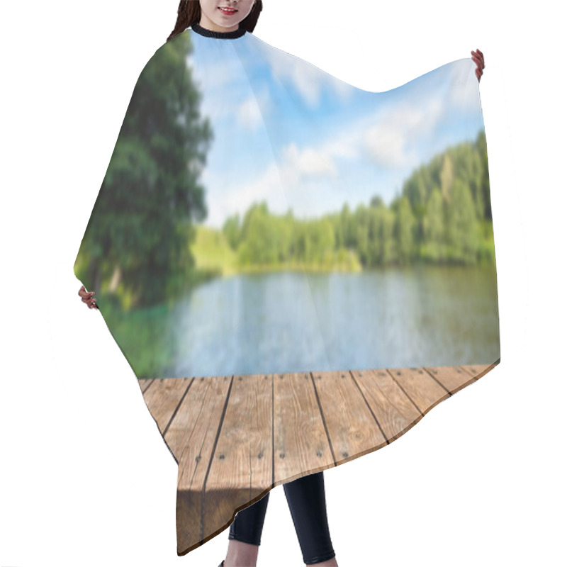 Personality  Old Empty Wooden Table Background Hair Cutting Cape