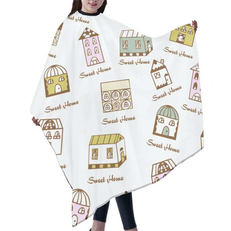 Personality  Sweet Home Seamless Pattern Hair Cutting Cape