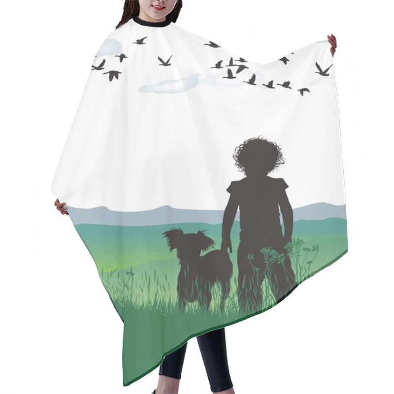 Personality  Disheveled Girl Dog Hair Cutting Cape