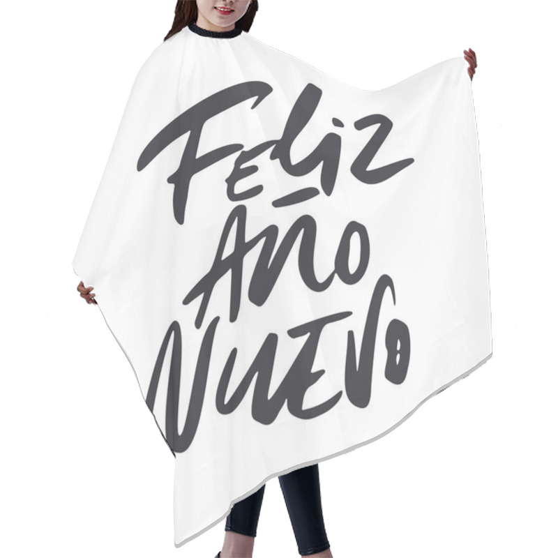 Personality  Feliz Ano Nuevo Lettering Hair Cutting Cape