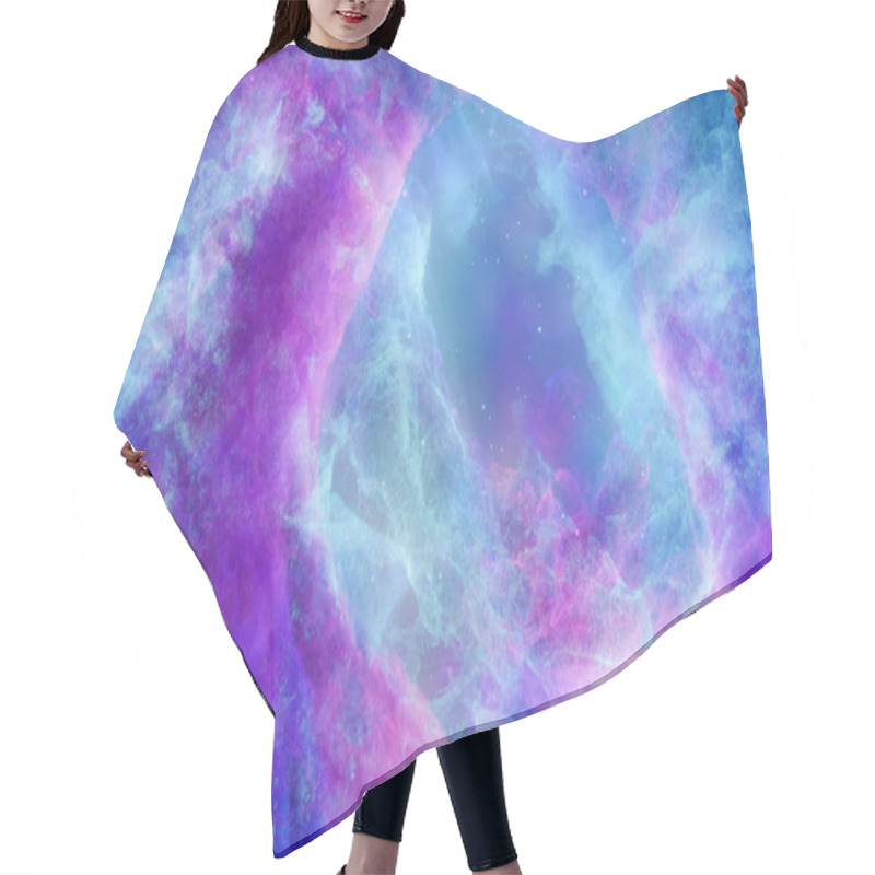 Personality  Aerosol Clouds, Space Haze Or Cosmic Rays, Pink, Pastel Blue, Space Sky With Many Stars. Travel In The Universe. 3D Rendering Hair Cutting Cape