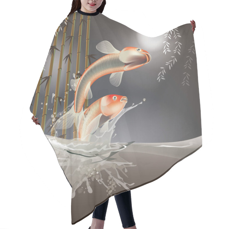 Personality  Fishes Jumping Out Of Water Hair Cutting Cape