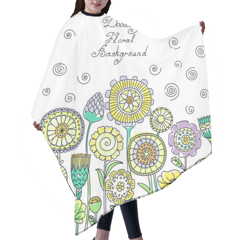 Personality  Vector Pastel Floral Pattern Hair Cutting Cape