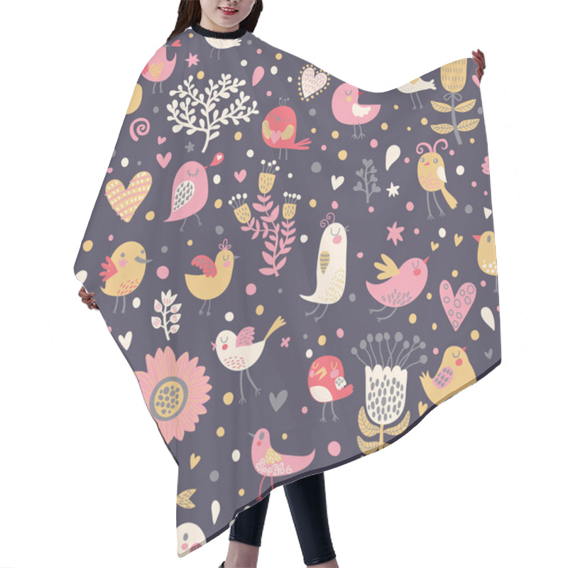 Personality  Retro Garden Seamless Pattern Hair Cutting Cape