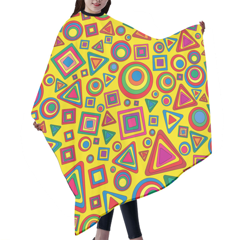 Personality  Seamless Vector Geometric Texture Hair Cutting Cape