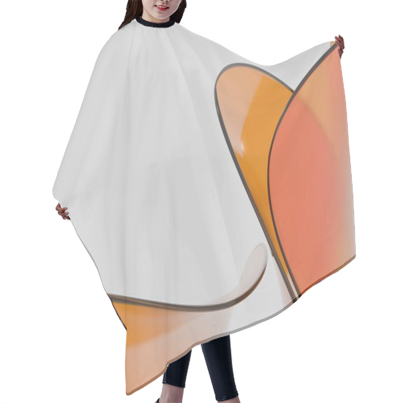 Personality  Abstract Orange Petal-Shaped Glass Sculpture Hair Cutting Cape