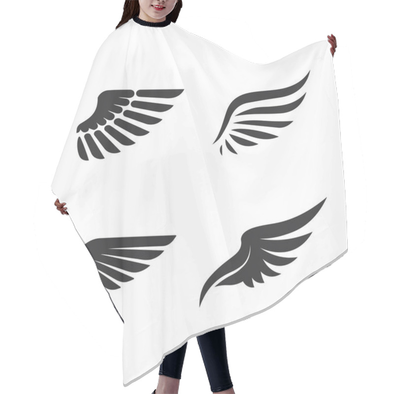 Personality  Falcon Wings Logo Template Vector Illustration Design Hair Cutting Cape