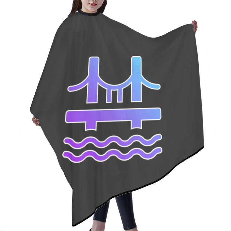 Personality  Bridge Blue Gradient Vector Icon Hair Cutting Cape