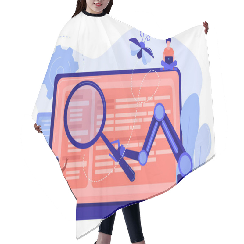 Personality  Automated Testing Concept Vector Illustration. Hair Cutting Cape