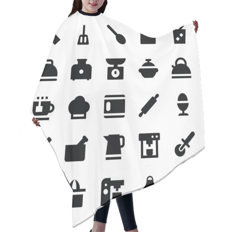 Personality  Kitchen Utensils Vector Icons 5 Hair Cutting Cape